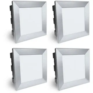 SSC-LUXon Piko-LQ Wandeinbauleuchte Aluminium 135x135 mm 4 Stück silber