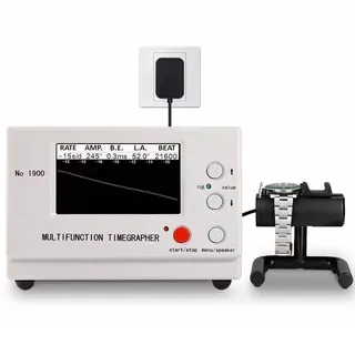 HTDRE Professioneller praktischer Zeitwaage, Nr. 1900 Uhren-Zeitwaage mit LCD-Bildschirm, Mikrofon, Uhrenkalibrierungswerkzeug, Multifunktions-Zeitwaage für mechanische/automatische Uhren