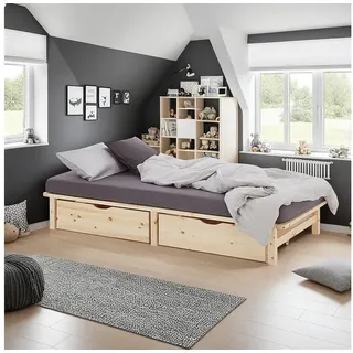Homestyle4u Futonbett 90 x 200 cm Braun