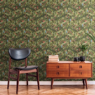 A.S. Création | Drawn Into Nat | 394251 | Vliestapete | Botanical/Dschungel | 10.05 x 0.53 m | Grün | Wohnzimmer | Schlafzimmer | Flur | Küche | Esszimmer | Badezimmer | Bad | Arbeitszimmer | Büro