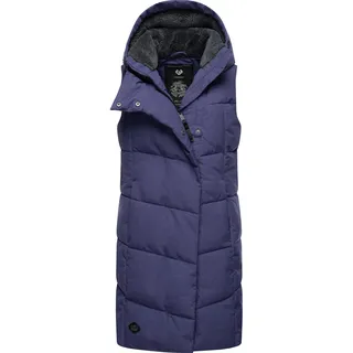 Ragwear Steppweste Pavla Vest stylische Winterweste mit Teddyfutter und Kapuze lila 4XL (48)