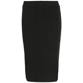 Vila Sommerrock Gerippt Jersey Bleistift High Waist Midi Skirt VIRIBINI HW SKIRT- NOOS schwarz S