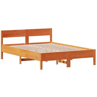 vidaXL Massivholzbett ohne Matratze Wachsbraun 120x200 cm Kiefernholz