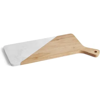 Springlane Servierbrett - Kautschukholz & Marmor - 42 x 22 x 1,5 cm - Käseplatte