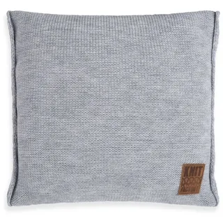 Knit Factory Dekokissen Knit Factory Uni Kissen Grau - 50x50