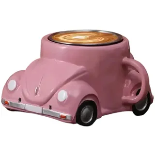 Uxsjakjsd Lustige Kaffeetasse in Form Eines Käfers, Modische, Handgefertigte Kaffeetasse in Autoform, Teetasse für Autofans E