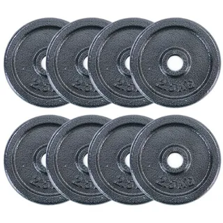 RAMROXX Hantelscheibe 20 kg Set 8x2,5 kg Gusseisen