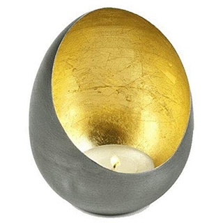 Lambert - Kerzenleuchter, Windlicht, Votivkerzenhalter - Casati - Eisen und Schlagmetall - Gold - Maße (ØxH): 11 x 14 cm