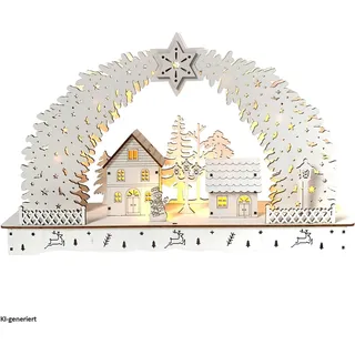 Hti-Living Leuchtbogen in modernem Weiß Weihnachtsdorf