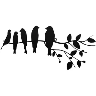 ULDIGI Wandhängende Vogel-skulptur Aus Eisen Dekoratives Wandbild Mit Vogel AST Für Rustikalen Charme Im Innen Und Außenbereich Für Garten Und Wohnzimmer