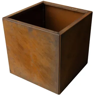 GardenGrace Pflanzkübel Cortenstahl, Quadratisch, Rost-Optik, Extra Stabil 2mm Dicke, Bereits Gerostet (40x40x40)