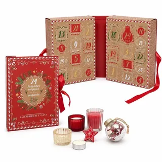 Weihnachts-Adventskalender mit 24 Überraschungen – Kerzen und Weihnachtsdekoration – Adventskalender für Erwachsene – Weihnachtsgeschenk f... - Rot