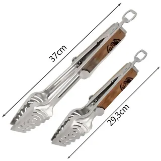Petromax Grillzange Teleskop Grillzange (von 29 - 37 cm) mit Flaschenöffner, und Grillrostheber aus Edelstahl