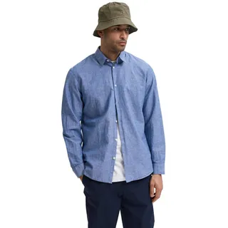 Selected Homme Herren Freizeithemd SLHSLIMNEW-LINEN Slim Fit Blau 16078867 L