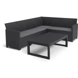 ALLIBERT SanRemo Lyon Gartenmöbel 6-Sitzer grau/schwarz