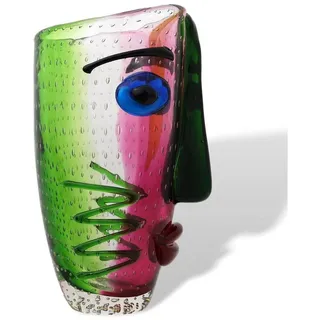 Aubaho Dekoobjekt Glasvase Tischvase Vase Gesicht Glas im Murano Antik Stil 30cm