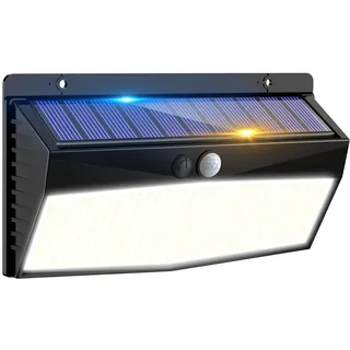 Peasur 368LED Solarlampen für Außen mit Bewegungsmelder, Solarleuchten Lampe Outdoor 3 Modi IP65 Wasserdichte Solar Wandleuchte für Garten Garage Deck