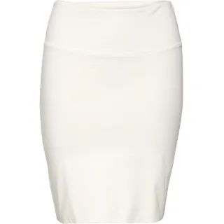 KAFFE Rock Penny Damen Rock Knielang Midirock Jersey Pencil Penny Skirt Strechy Bleistiftrock M, Chalk - M