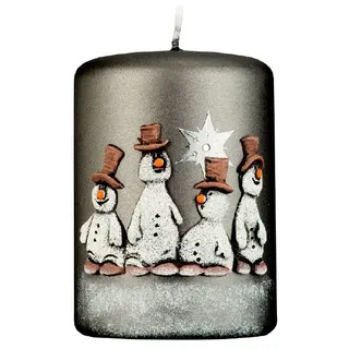Kopschitz Kerzen Kerzen Weihnachtskerzen Ice Men Stumpenkerzen Grau, 100 x 70 mm, 4 Stück