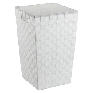 WENKO Wäsche Truhe ADRIA Korb Sammler Box Tonne 48L Deckel Weiß Sortierer Bad WC - Weiß