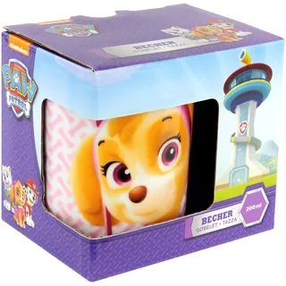 PAW Patrol Tasse Kinder - Trinkbecher für Mädchen, ca. 200 ml Fassungsvermögen, Trinkgefäß aus Porzellan, im Geschenkkarton - spülmaschinenfest, mikrowellengeeignet