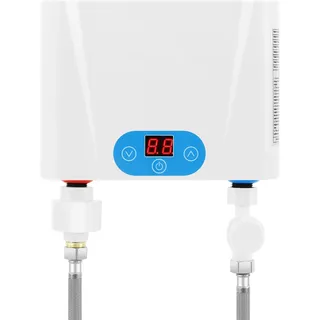 Durchlauferhitzer 5500W 220V Elektrische Warmwasserbereiter Tankloser Mini-Warmwasserbereiter mit LED Temperaturanzeige Trockengehschutz für Waschbecken, KüChen, SpüLbecken