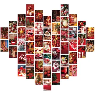 Verve Jelly 50-teiliges Weihnachten Collage-Set - Ästhetische Bild Collagen Set Album-Cover Retro Poster - einzigartige Indie-Raumdekoration Wand-Collagen-Kit für Raumdekoration