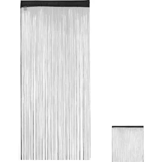 Relaxdays Fadenvorhang Tunneldurchzug 90 x 245 cm schwarz
