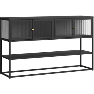 [en.casa] Sideboard Säkylä 150 x 90 x 38 cm Schwarz