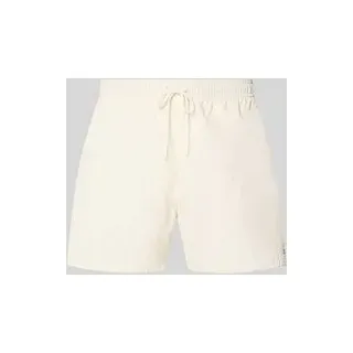 Regular Fit Badehose mit Logo Stitching, Weiss, M