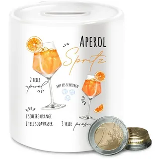 Shirtracer Spardose Aperol Spritz Rezept Lustig Geschenk Aperolfan Fanartikel, (1-tlg), Karneval & Fasching - Spardosen weiß