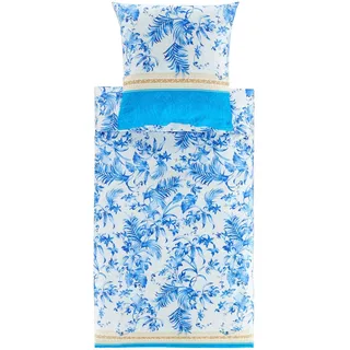 BASSETTI Ibiscus Tattoo Blau 135 x 200 cm + 1 x 80 x 80 cm