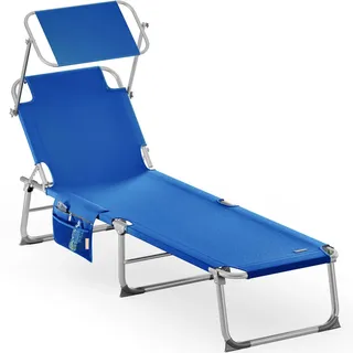 CASARIA Sonnenliege 150 x 60 x 100 cm Blau