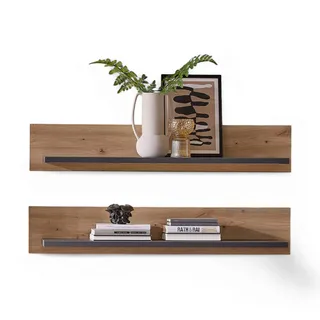 Stella Trading Memphis 2er Set Wandboard 100 x 15 x 23 cm Braun