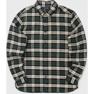 BRUSHED TWILL TARTAN SHIRT - green|beige - L