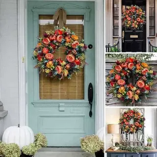 Nur In Einer Farbe Erhältlich: Wie Abgebildet. Material: Kunststoff. Künstlicher Herbstkranz Für Die Haustür, Rustikaler Stil.