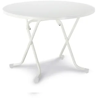 BEST Freizeitmöbel Dublin Klapptisch Ø 100 x 105 cm Weiß
