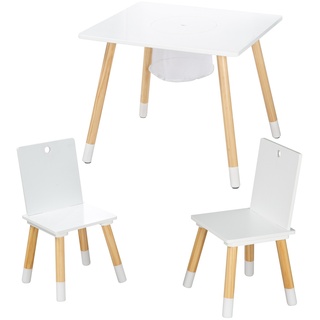 Kindersitzgruppe Holz (Farbe: Weiß)