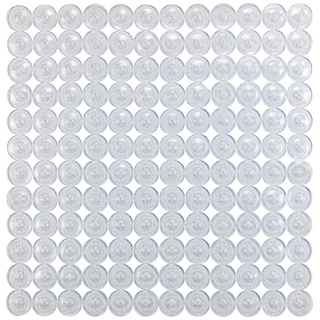 WENKO Duscheinlage Belem, Antirutsch-Duschmatte mit Saugnäpfen, Duschunterlage aus geometrisch angeordneten Kreisen für alle gängigen Duschtassen, aus robustem Kunststoff, 54 x 54 cm, Transparent