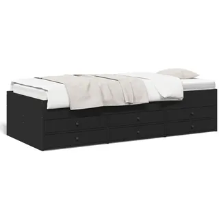 vidaXL Tagesbett mit Schubladen ohne Matratze Schwarz 90x200 cm