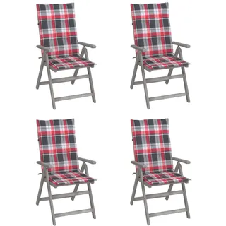 vidaXL Hochlehner Gartenstuhl 55 x 85 x 20 cm braun 4 St.