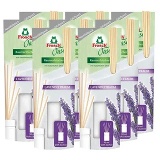 FROSCH Raumduft 8x Frosch Oase Raumerfrischer Lavendeltraum Nachfüllpack 90 ml