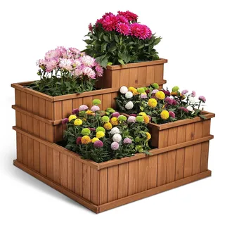 needs&wants® Hochbeet 81 x 81 x 61 cm Braun