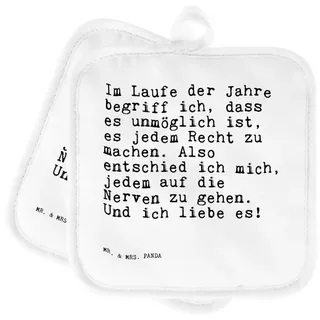 Mr. & Mrs. Panda Topflappen Im Laufe der Jahre... - Weiß - Geschenk, lustiger Spruch, Topflappen, (1-tlg) weiß