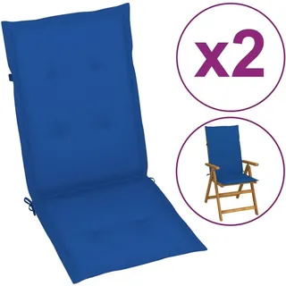 vidaXL Hochlehner Auflage 120 x 50 x 3 cm blau 2 St.