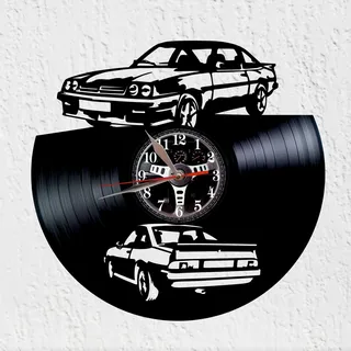 VINY WOODY Klassische deutsche Wanduhr für Auto, Sport, 80 s, Vinyl, Wanddekoration, originelles Geschenk