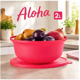 TUPPERWARE Salatschüssel Tupperware Aloha 2 Liter hellrot Servierschüssel Salatschüssel