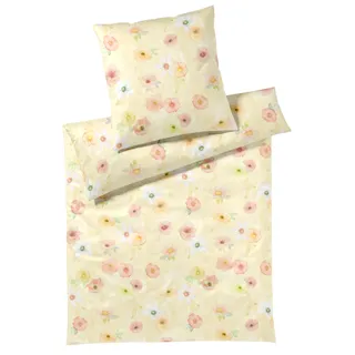 ELEGANTE Pastel Floral Gelb 155 x 220 cm + 80 x 80 cm