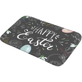 Ostern Fussmatten FußMatte, Dekorative Fußmatte Badezimmerteppich, Feuchtigkeitsaufnahme Türmatte Fußabtreter Fußmatte, Willkommensmatte Ostern für Ostern Party Hochzeit Dekoration (B, One Size)
