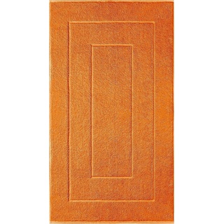 Badematte London Lashuma, Höhe 5 mm, schnell trocknend, 100% Baumwolle, rechteckig, Orangene Badezimmer Vorlage aus Baumwolle 50x90 cm orange rechteckig - 50 cm x 90 cm x 5 mm